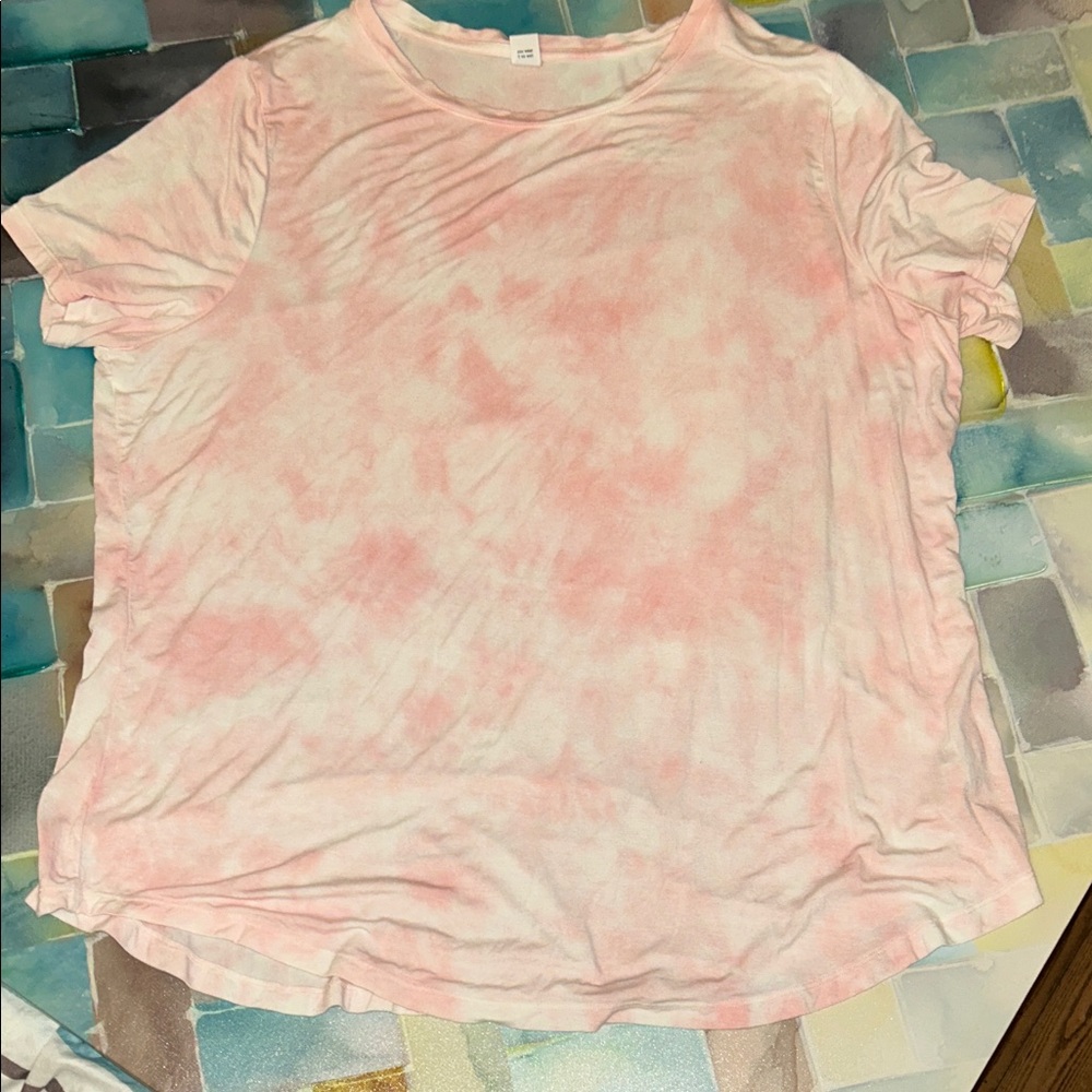 Old Navy Light Pink Tie-Dye Short Sleeve Tee